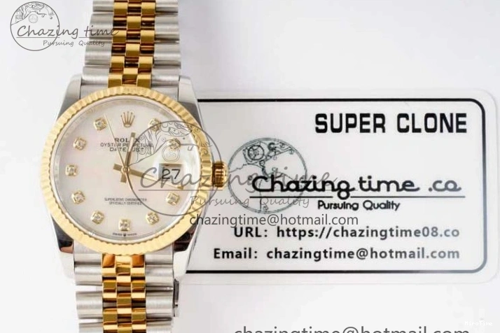 MiroTime 0311 GoodFit DateJust 36 SS YG DIWF 1:1 Best Edition 904L Steel White MOP Diamonds Dial on Jubilee Bracelet SA 2324